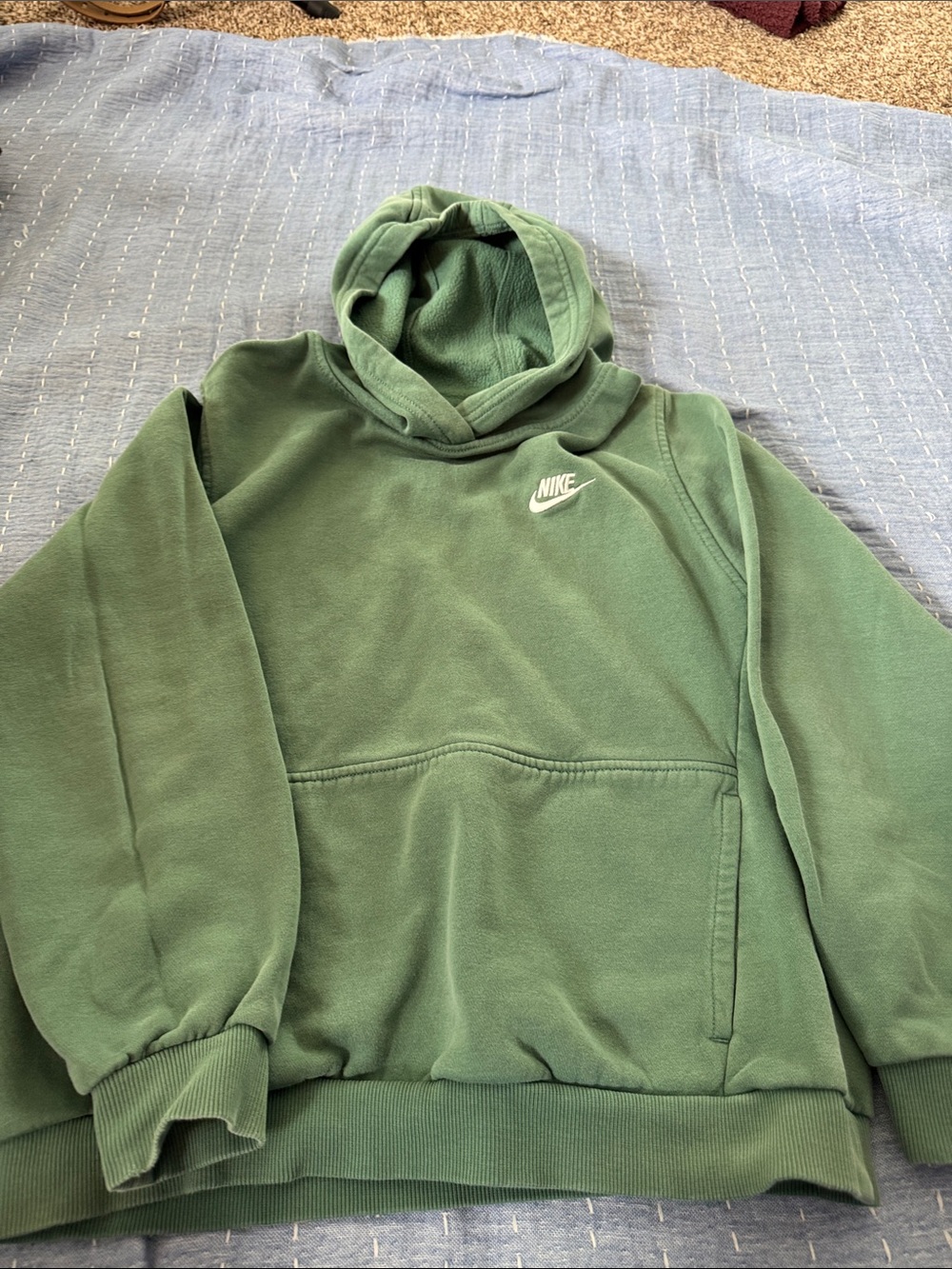 Nike Sage Green Pullover Hoodie with White Swoosh Kids XL